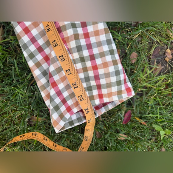 60s Vintage High Waisted Gingham Plaid Cigarette Pant Capris Sz M - Picture 7 of 9